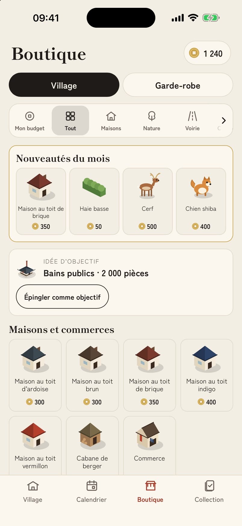 La boutique du village et les nouveautés du mois